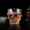 KANARS Whiskey Glasses for Men, 9 Oz Crystal Bourbon Glass Set of 4, Old Fashioned Rocks Barware for Scotch Cognac Vodka Cocktail Rum, Whisky Gifts Set for Valentine's Day Birthday Retirement