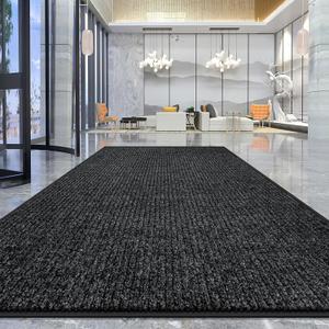 Vicwe Indoor Outdoor Door Mat, 3'x10' Heavy Duty Front Door Mat, Non-Slip Washable Doormats Entrance Mats, Dirt Resistant and Absorbent Doormat, Commercial Outdoor Entrance Floor Mat for Home Office (Dark Grey)