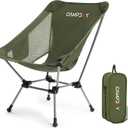 Camping Chair Portable Hiking Ultralight Backpacking Small Lightweight Folding Chair for Outdoor Camp Hunting Beach Picnic Concert, Supports 330lbs (Green,1PCS)
