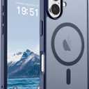 SUPFINE Magnetic for iPhone 17 Case (Compatible with MagSafe)(Military Grade Drop Protection) Translucent Matte Shockproof with Anti-Fingerprint Phone Cover 2025,Navy Blue