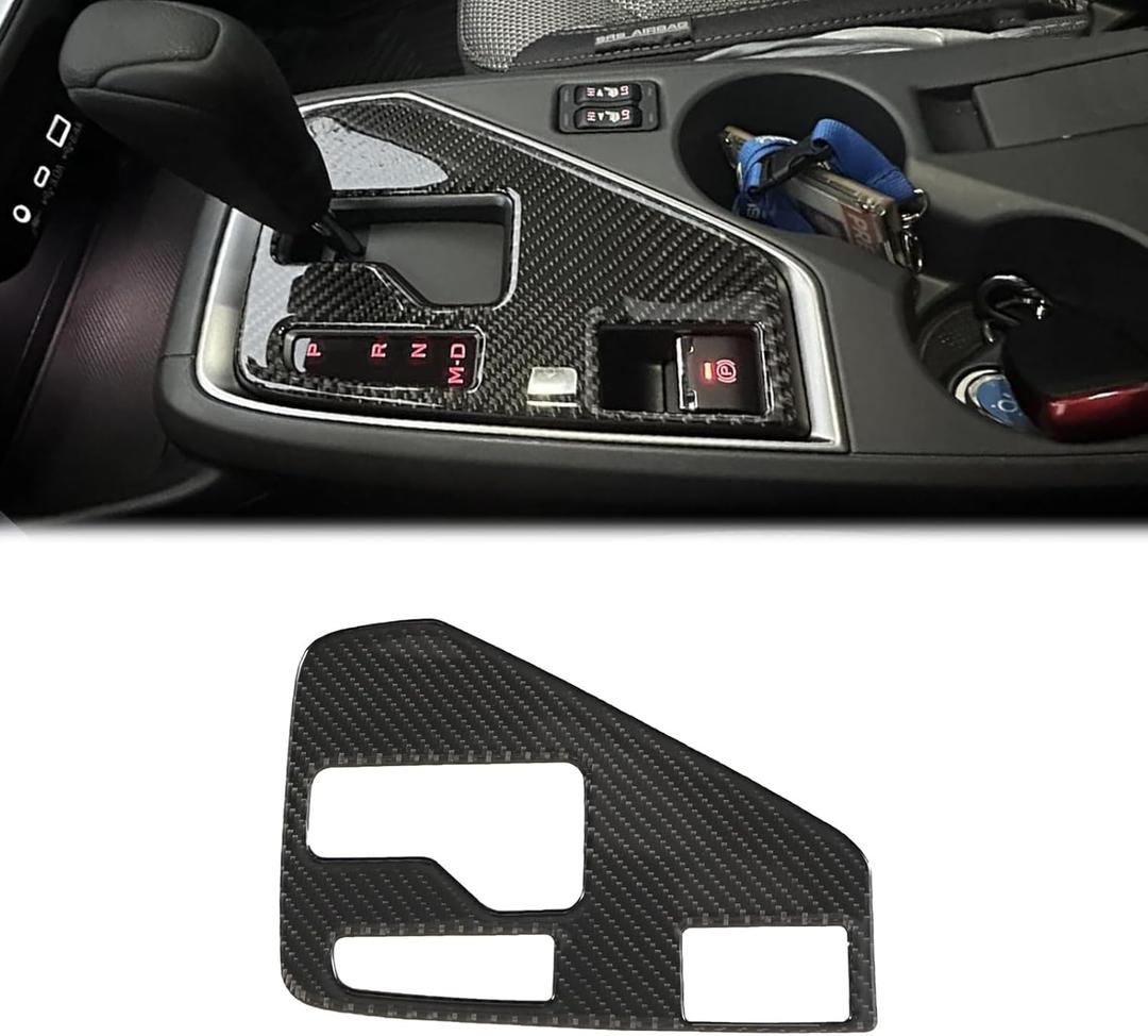 Real Carbon Fiber Gear Shift Panel Trim Compatible with Subaru Crosstrek 2024 2025 2026, Interior Decor Sticker Accessories for Subaru Impreza 2024 2025 2026