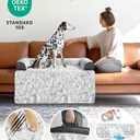 Calming Small Dog Bed for Couch, 35 x 31 inch Removable Couch Cover for Dogs Washable, Non-Slip Fluffy Plush Dog Sofa Mat for Furniture Protector - Grey