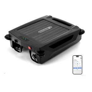 Solar Powered Robotic Pool Skimmer, Automatic Pool Surface Cleaner Robot with 24/7 Continuous Cleaning, App Control, Dual Charging, Ideal for Above Ground & In-Ground Pools (Black)