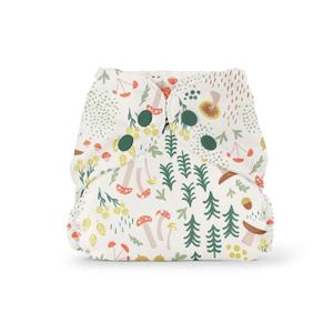 Esembly Cloth Diaper Cover - Reusable Swim Diaper, Waterproof, Breathable - Adjustable Outer Layer Over Absorbent Inner for Blowout Protection - Fantastic Funghi, Size 2 (18-35lbs)
