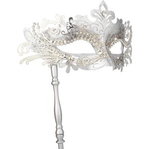 Hoshin Masquerade Mask with Stick, Mardi Gras Deecorations Venetian Masks for Womens (Sliver)