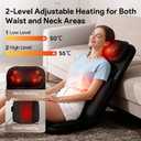 Shiatsu Back Massager with Heat, 4D Deep Tissue Kneading Massage Chair Pad, 35cm Long Track Full Back Massager with Vibration for Pain Relief, Office Home, Gifts for Men Women