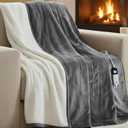 Degrees of Comfor Heated Throw Blanket - Soft Flannel Electric Throws with 6 Heat Settings and 4-Hour Auto Shut-Off - Warm Gifts for Grandma - Grey, 50x60'' - ETL Certified