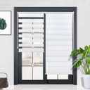 Zebra Roller Window Shades Zebra Double Roller Blinds for Frech Door 35.4"x90" Horizontal Day and Night Roller Sheer Window Shades White