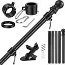 Flag Pole, 360 Spinning 5FT Flag Pole for Outside House Garden Yard, Tangle Free, Rust Proof and Wind Resistant Aluminum Flagpole, Residential or Commercial Use