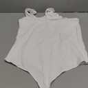 SAUNGKUAI Women's Sexy One Shoulder Sleeveless Cutout Thong Bodysuit Tank Top Body Suits V Backless Tummy Control Shapewear XL