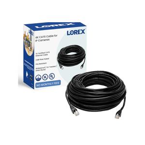 Lorex Outdoor CAT6 Ethernet Cable, for Use with 4K Wired Security Cameras, Weatherproof and Direct Burial Underground, 10GB/Second, 100 Feet (30m)
