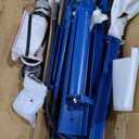 10 Ton Hydraulic Shop Press with Pressure Gauge & Plate, Heavy Duty H-Frame Benchtop Press with Height Adjustable Working Table for Auto Repair, Metalworking, Manufacturing, Blue