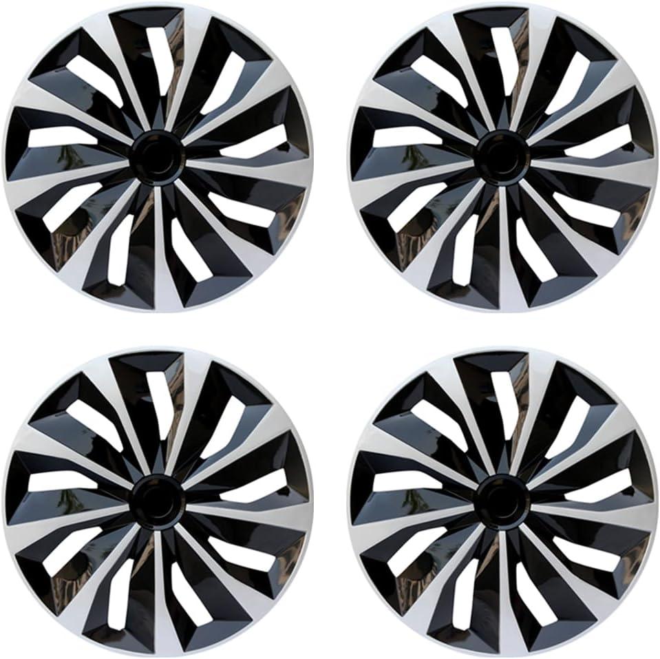 Hubcap Wheel Covers Replacement Size R15 Hub Caps Universal-Fit Steel Wheel Rims Cover ABS Tire Cap for Most Cars Trucks Sedans SUV -Set of 4 (15-inch, Silver-Black）