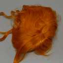 AISI HAIR Orange Synthetic Wavy Curly Bob Wig with Bangs Short Wavy Hair for Women Synthetic Heat Resistant Bob Wigs