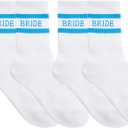 2 Pairs Bride Socks For Wedding Day,Stylish Cotton Bride To Be Socks Women,Bachelorette Party Favor,Bridesmaid Gift (One Size, Blue)