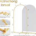 Toolterritary Set of 3 Metal Arch Backdrop Stand with Cover Set, (7.2FT, 6.6FT, 6FT Wedding Arch and Cover Set), Backdrop Arch for Party, Baby Shower, Birthday, and Graduation Ceremony