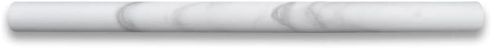 Stone Center Online Statuary White Marble 3/4x12 Pencil Liner Trim Molding Honed Kitchen Bath Wall Floor Backsplash Shower (1 Piece)