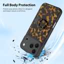 KANGHAR Compatible with iPhone 17 Pro Max Case Cheetah Leopard -Black | Support for MagSafe Cute Print Pattern Wristband Kickstand Shockproof Soft Bumper Protective Cover for Girls Women