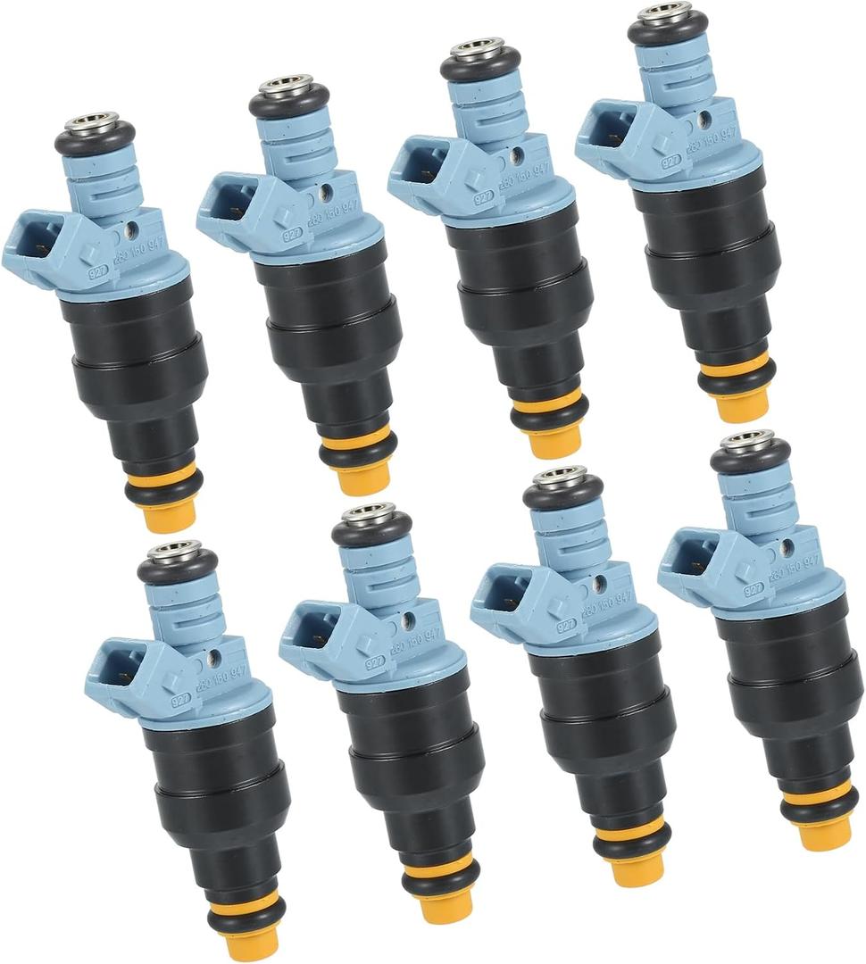 Fuel Injector No.F1TZ-9F593-D Fuel Injection Nozzle for Ford F-250 1991-1995 7.5L for Ford F-350 1991-1997 7.5L Blue 8 Pcs Auto Replacement Parts