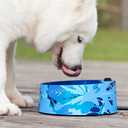 Heated Pet Water Bowl, Outdoor Thermal Dog Cat Bowl with 69 Inch Chew Resistant Cord and Waterproof ON/Off Switch (JungleBlue)