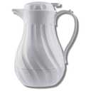 TableCraft 1001402 Cash & Carry Connoisserve Coffee Decanter, 40 oz, White, Thumb Press, Swirl Design, Triple Wall Insulation, Color Tag Set Included, Hand Wash