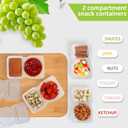 2 x 20 Pack Snack Containers, Reusable 2 Compartment Condiment Containers with Lids, Ideal for On-the-Go Mini Sauce Boxes & Lunchable Snack Packs for Kids, Adults, School, Office, Travel, BPA-Free