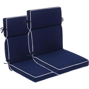 Outdoor Patio Chair Cushions Set of 2, Water Resistant Adirondack Chair Cushions 44 x 21 in, All Weather Seating Cushions for Outdoor Furniture