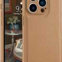 Compatible with iPhone 14 Plus Leather Phone Case for Women, Fashion Solid Luxury Case, Classic Design Shockproof Slim Case Cover, Anti-Scratch Protective Case for iPhone 14 Plus 6.7" - Brown