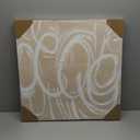 GeekMacro Square Hand-Painted Oil Painting Textured Wall Art - 24x24 Inch Nature Circles White Cream Modern Canvas Artwork for Living Room Bedroom Office Decor