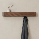 Wall-Mounted Coat Rack 'Toke' - Modern Design Coat Rack with Hidden Wall Hooks - Solid Wood Veneer Panel Coat Hanger - Oak, Dark