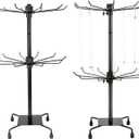 QWORK 2-Tier Rotating Metal Jewelry Display Stand  2 Pack Adjustable Height Organizer for Necklace, Earrings & Key Rings