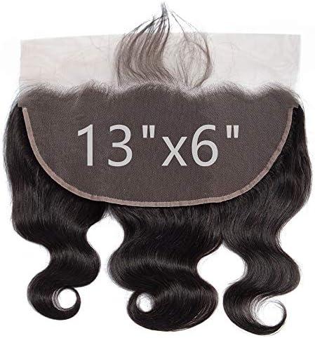 Grand Nature 13x6 HD Lace Closure Only Raw Virgin Human Hair Closure Transparent Lace 13x6 Pre Plucked Hair Line Knots Bleached