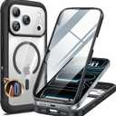 Miracase for iPhone 17 Pro Case 6.3", Full-Body Bumper Military Drop Protection Outdoor Phone Case with Built-in Glass Screen & Full Camera Protector,Camera Control,Compatible with MagSafe,Black