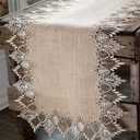 Lace Runner Neutral Earth Tones Table Runner Dresser Scarf Coffee Table Runner (16Wx36L)
