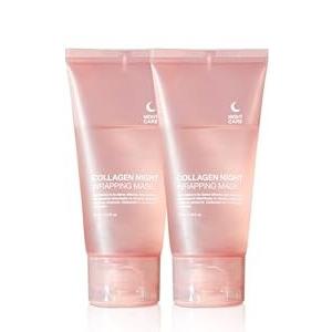 PAQIMAN 2 Pcs Collagen Night Wrapping Mask,Hydrates and Tightens Skin Reduces Sagging Bio Collagen Sleeping Mask.