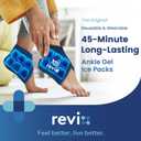 REVIX Ankle Ice Pack Wraps for Plantar Fasciitis Relief, 45-Min Long Lasting Cold Compress Therapy, Reusable Ice Pack for Foot with Ice Grid Design for Achilles Tendonitis & Sprained Ankles, 2 Packs