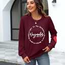 KNEYATTA Women Christian Sweatshirt Faith over Fear Shirt Christian Religious Crewneck Long Sleeve T-Shirt (L)