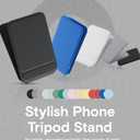 MOFT Phone Tripod Stand Selfie Stick for iPhone, Multi-Angles iPhone Stand, Lightweight & Portable Phone Holder, Strong Magnets, MOVAS Vegan Leather, Travel Essentials, Jet Black (Without Card Slot)