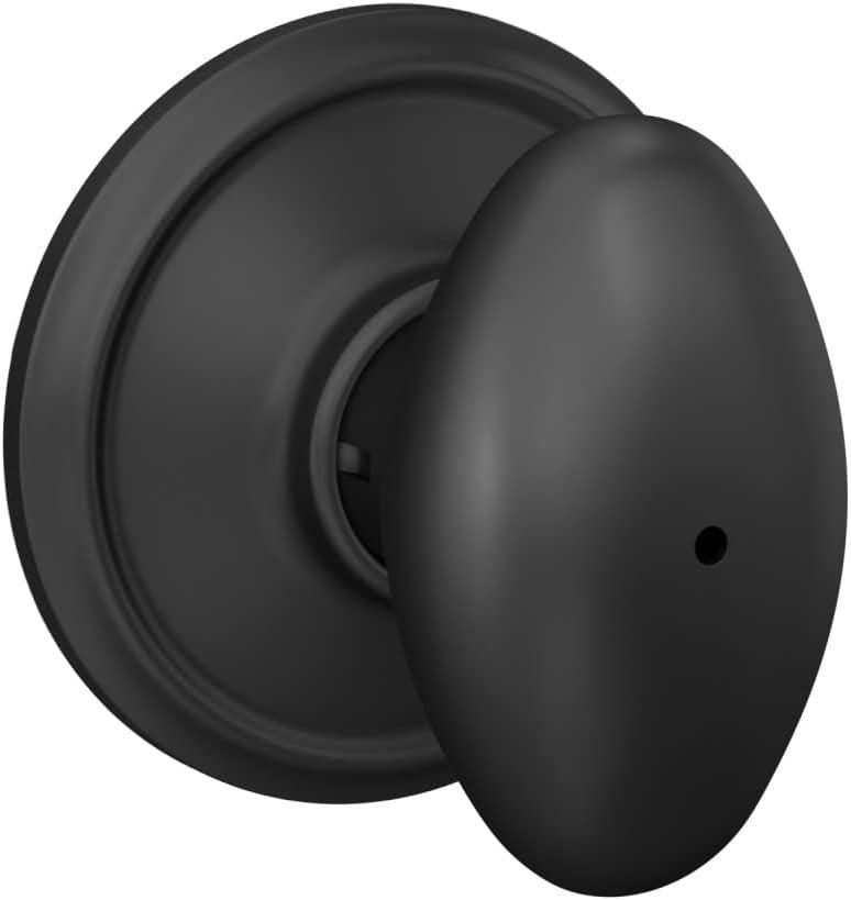 Schlage F40 SIE 622 Sienna Door Knob, Bed & Bath Privacy Lock, Matte Black (Standard)