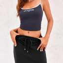 Fisoew Womens Casual Mini Skirt Drawstring Summer High Waist Bodycon Workout Short Pencil Skirt (S)