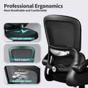 TRALT Office Chair - Ergonomic Desk Chair with Adjustable Lumbar Support, Mesh Computer Chair, Executive Chairs for Home Office Comfortable Lumbar Support (Black), Pack of 1