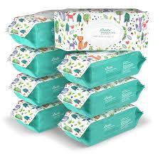 Amazon Basics Gentle Fragrance Free Baby Wipes, Hypoallergenic, Sensitive Skin, Unscented, 800 Count (8 Packs of 100) (Previously Mama Bear)
