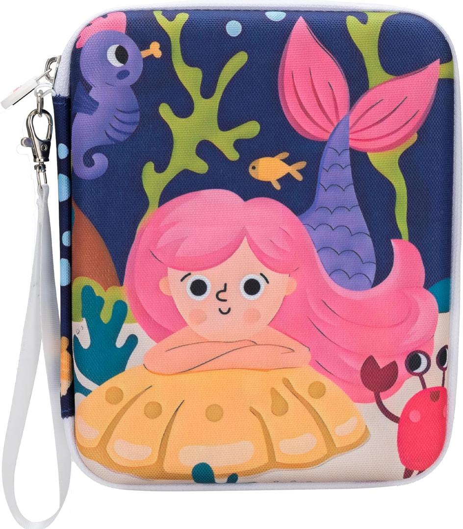 Card Case for Yoto Cards,80-Pockets binder with Zipper,Portable Card Holder Book for Holding Mini Audiobook Cards,Suitable for Boys and Girls(Mermaids)