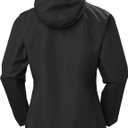Helly Hansen Women's Seven J Waterproof, Windproof, and Breathable Rain Jacket with Hood (Black, M)