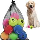 Bulk Tennis Balls for Dogs Pack of 12 Easy Catching Dog Fetch Balls (Non Squeaky-Multicolor)