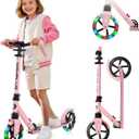 WAYPLUS KS1 Kick Scooter for Ages 6+,Kid, Teens & Adults. Max Load 240 LBS. Foldable, Lightweight, 8IN Big Wheels for Kids, Teen and Adults, 4 Adjustable Levels. Bearing ABEC9 FED Fitness