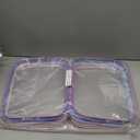 Hoolerry 4 Pcs Hard Clear Zipper Case Makeup Bags Plastic Zipper Pouch Transparent Storage Box Containers for Cosmetics, Snacks, Building Blocks, Puzzles(Clear,9.8 x 7.9 x 2 in,Multicolor)