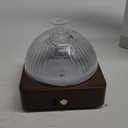 Glass Dome Essential Oil Diffuser with Glass Reservoir & Wood Base-Plastic Free, 200ml Ultrasonic Diffuser for Aromatherapy with Timer 7 Color Light Auto-Off for Home Office Yoga Dark Brown