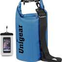 Unigear Dry Bag Waterproof, 2L/5L/10L/20L/30L/40L Floating and Lightweight Bags for Kayaking, Boating, Fishing, Swimming and Camping with Waterproof Phone Case (Sky Blue)