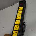 24 Outlet Long Power Strip,Heavy Duty Metal Socket Power Strip,Aluminum with 15-Foot Extension Power Cord,ETL Certified for Home, Office, Garage and Workshop Black and Yellow